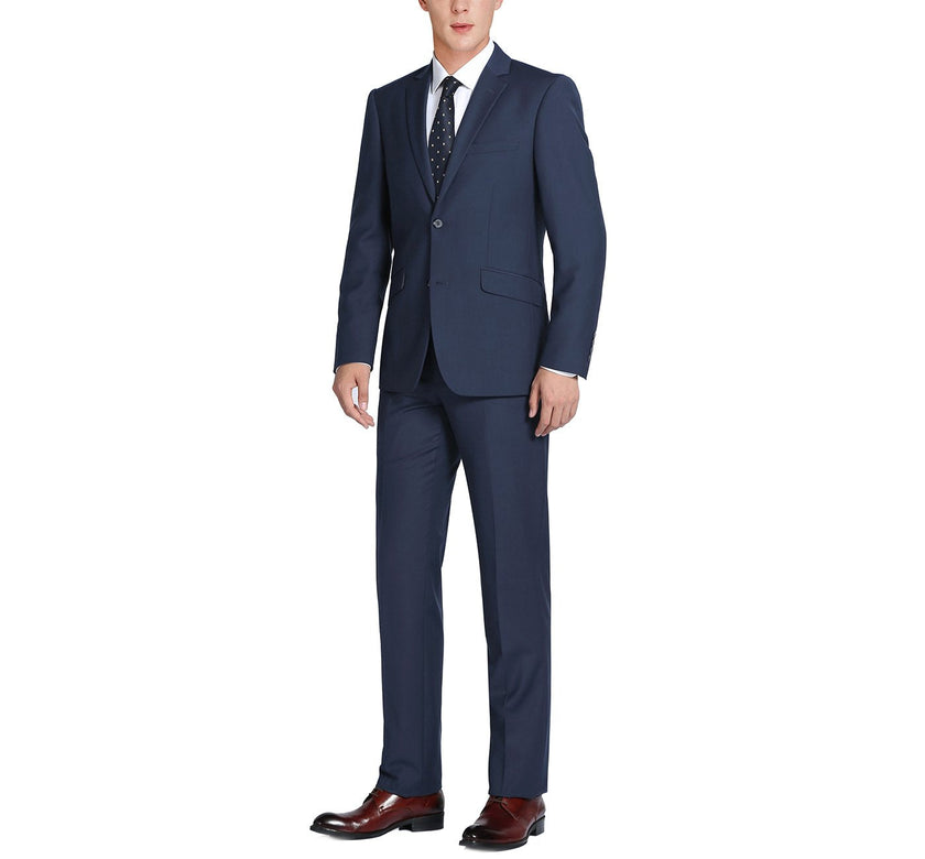 Renoir 508-19 Men's 2-Piece Notch Lapel 100% Wool Suit
