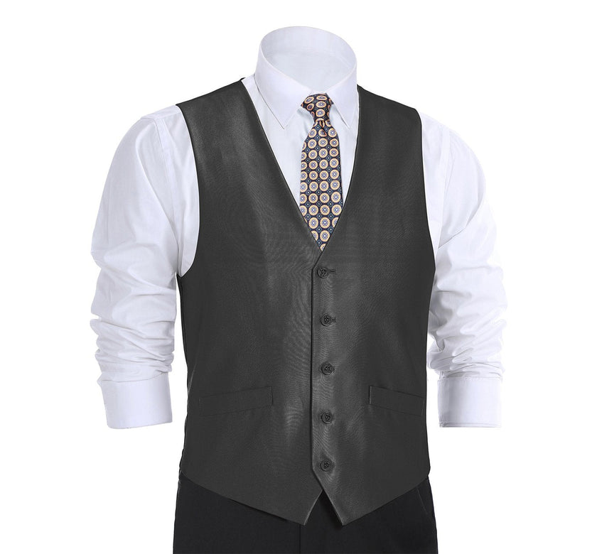 Renoir 207-1 Men's Classic Fit Sharkskin Suit Vest