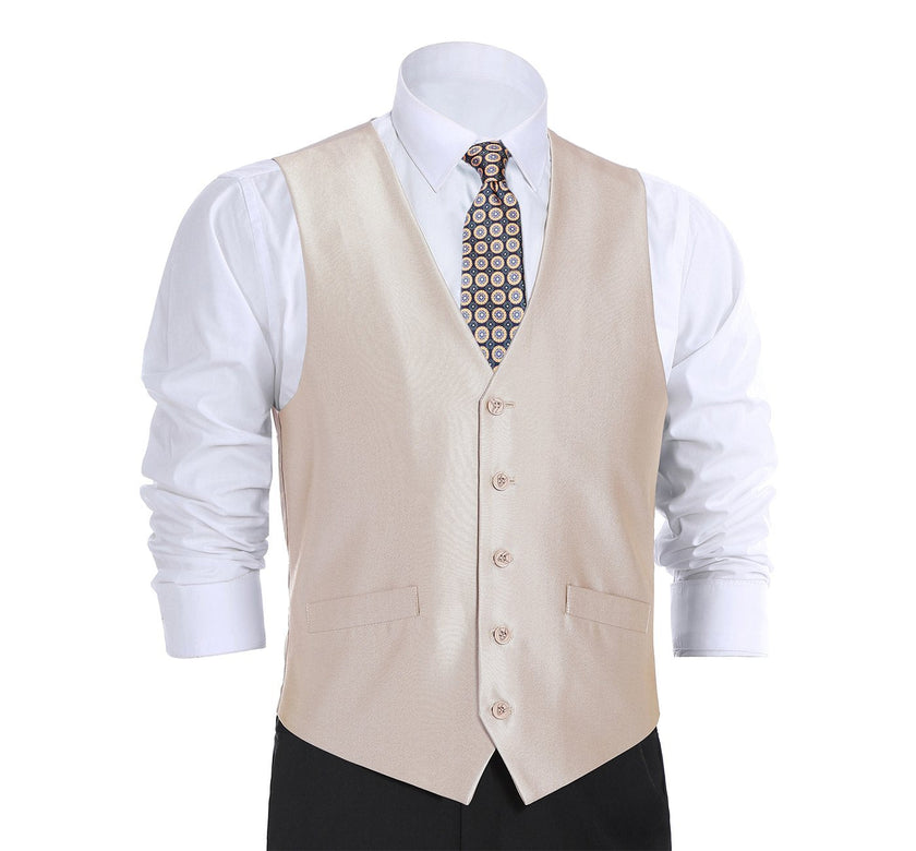 Renoir 207-3 Men's Classic Fit Sharkskin Suit Vest