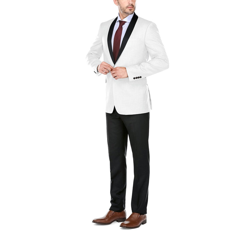 Renoir 201-16 Men's Slim Fit 2-Piece Shawl Lapel Tuxedo Suit