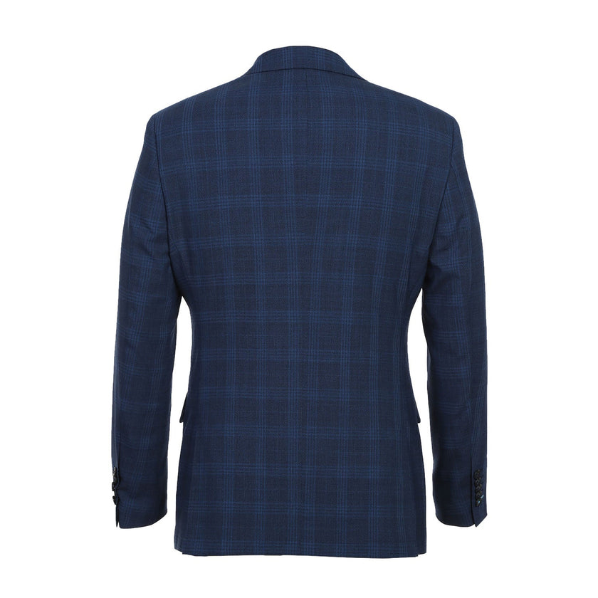 Renoir EL72-50-412 Airforce Blue Plaid Wool Suit