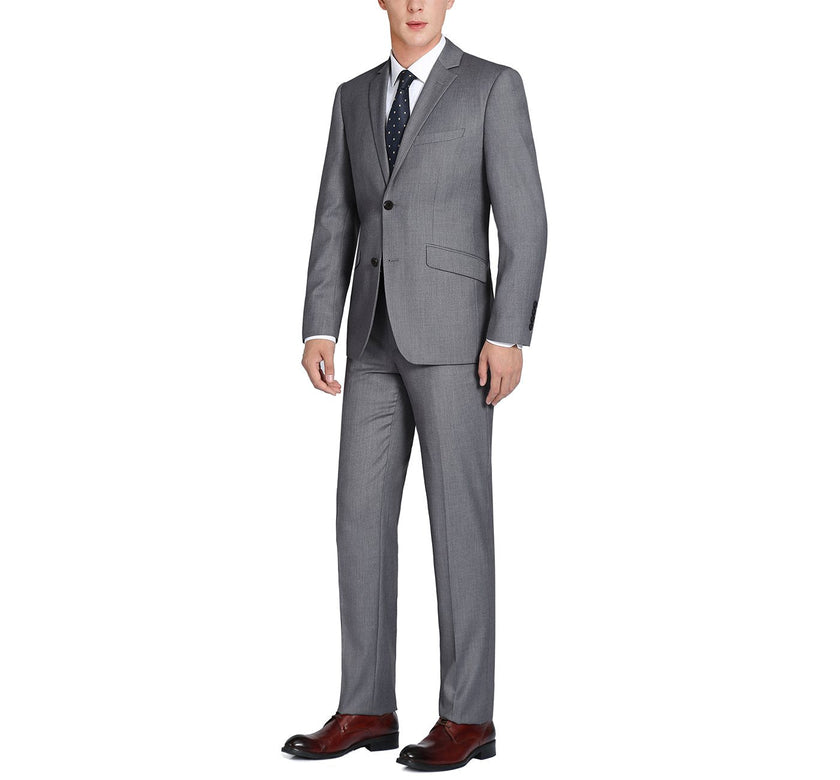 Renoir 508-3 Men's 2-Piece Notch Lapel 100% Wool Suit