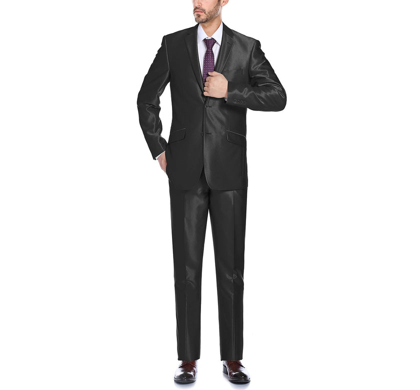 Renoir 207-1 Men's Sharkskin Italian Styled Two Piece Suit