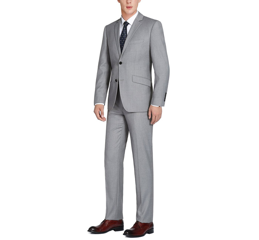 Renoir 508-5 Men's 2-Piece Notch Lapel 100% Wool Suit