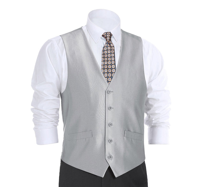 Renoir 207-2 Men's Classic Fit Sharkskin Suit Vest