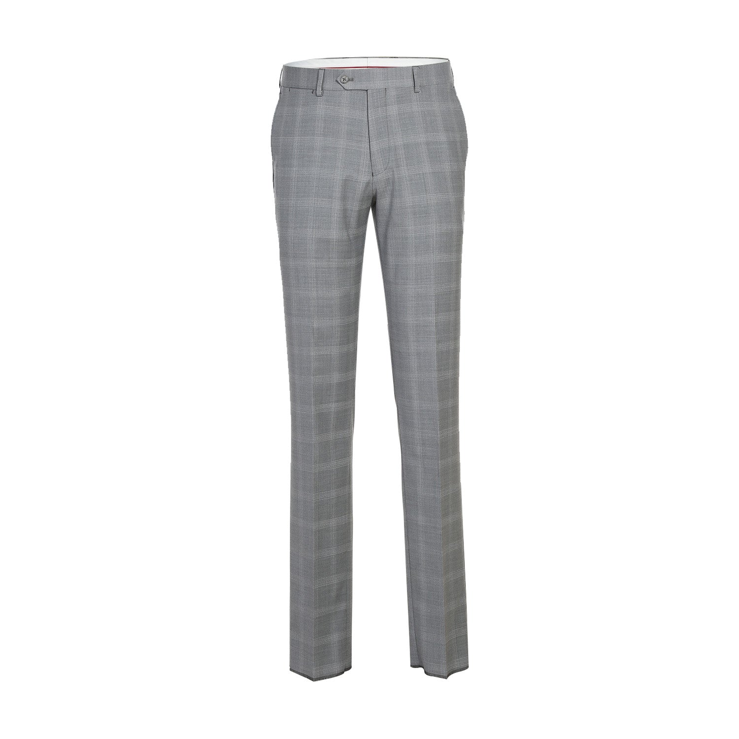 Renoir EL72-62-092 Light Gray Window Pane Check Wool Suit
