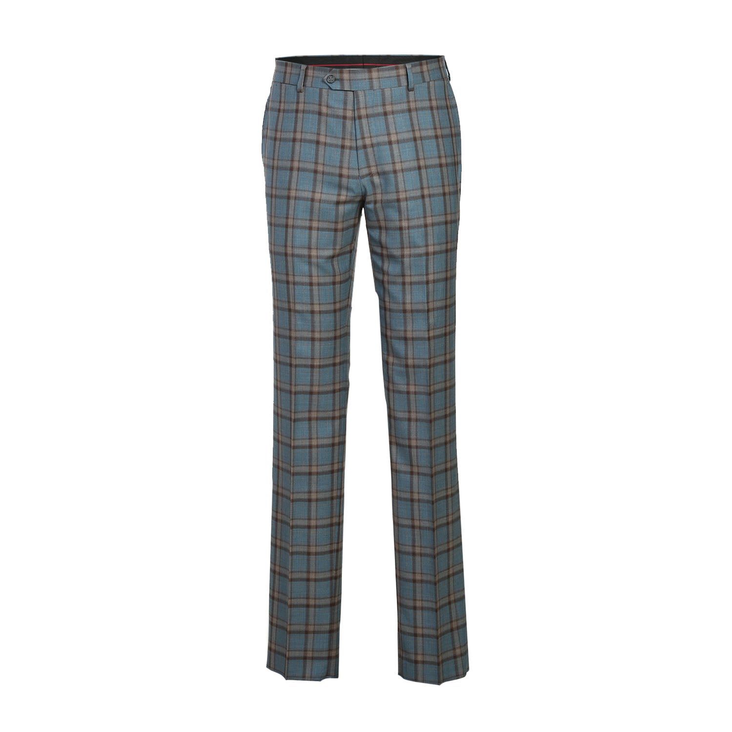 Renoir EL72-57-470 Light Gray with Bronze Stereoscopic-Grid Wool Suit