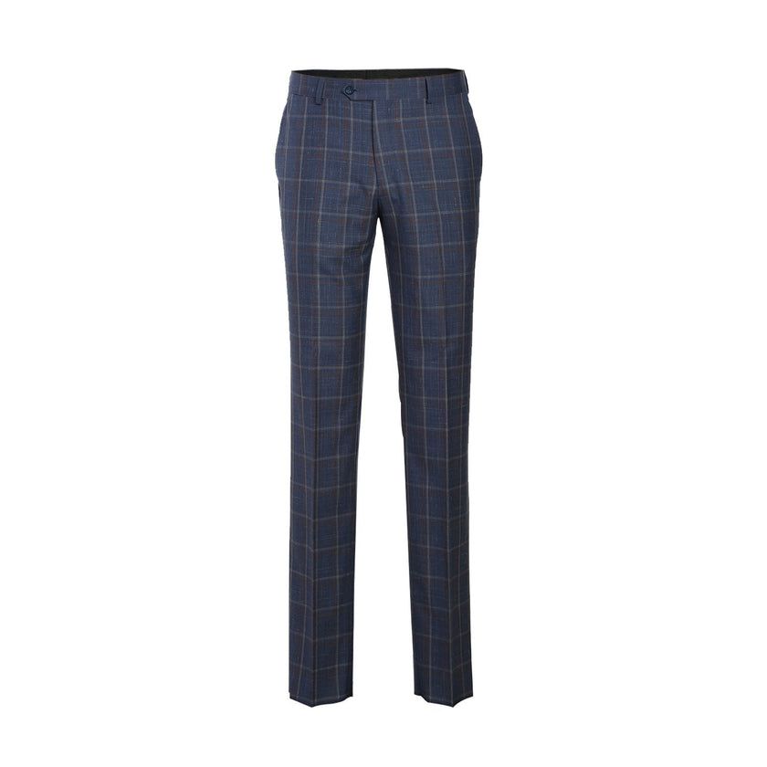Renoir EL72-62-400 Light Steel Blue with Orange Check Wool Suit