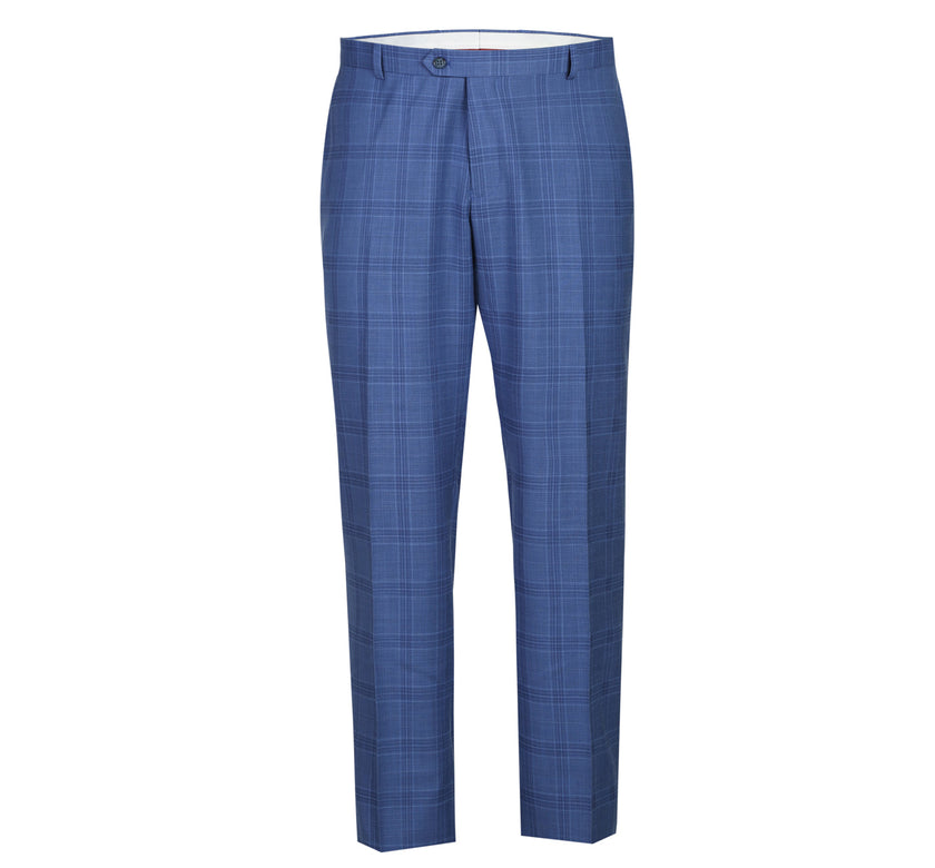 Renoir 293-10 Men's 2-Piece Slim Fit Windowpane Check Dress Stretch Suit