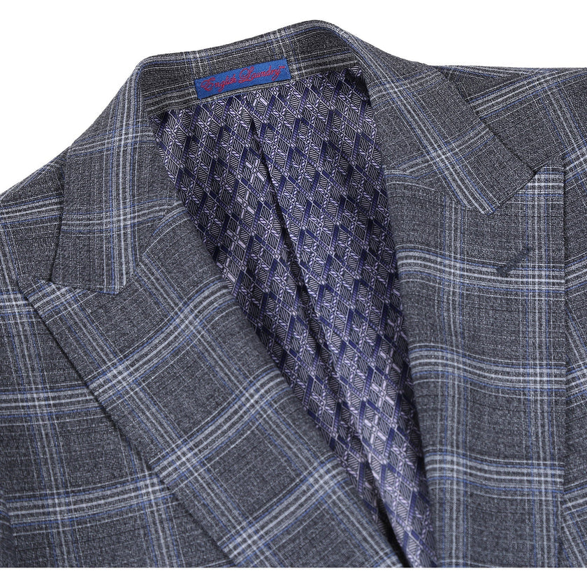 Renoir 72-58-093EL Gray with White Blue Check Peak Suit