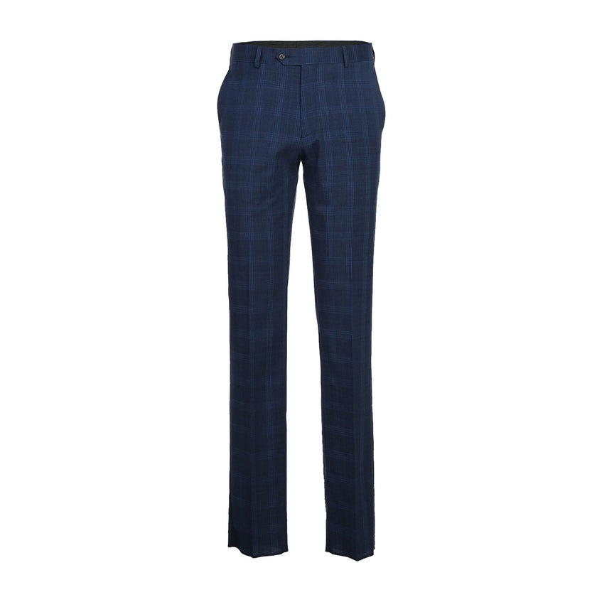 Renoir EL72-50-412 Airforce Blue Plaid Wool Suit