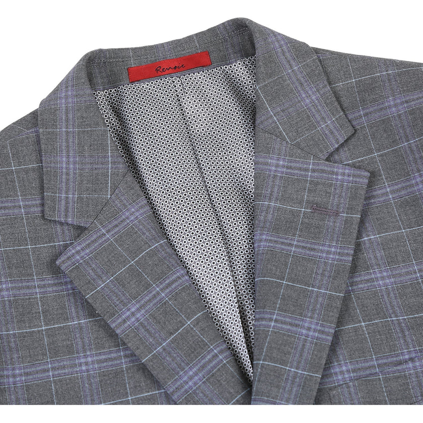 Renoir 293-25 Men's Classic Fit Checked Suits