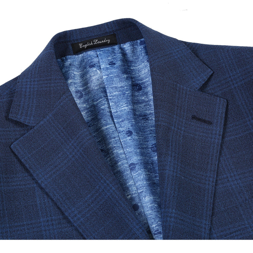 Renoir EL72-50-412 Airforce Blue Plaid Wool Suit