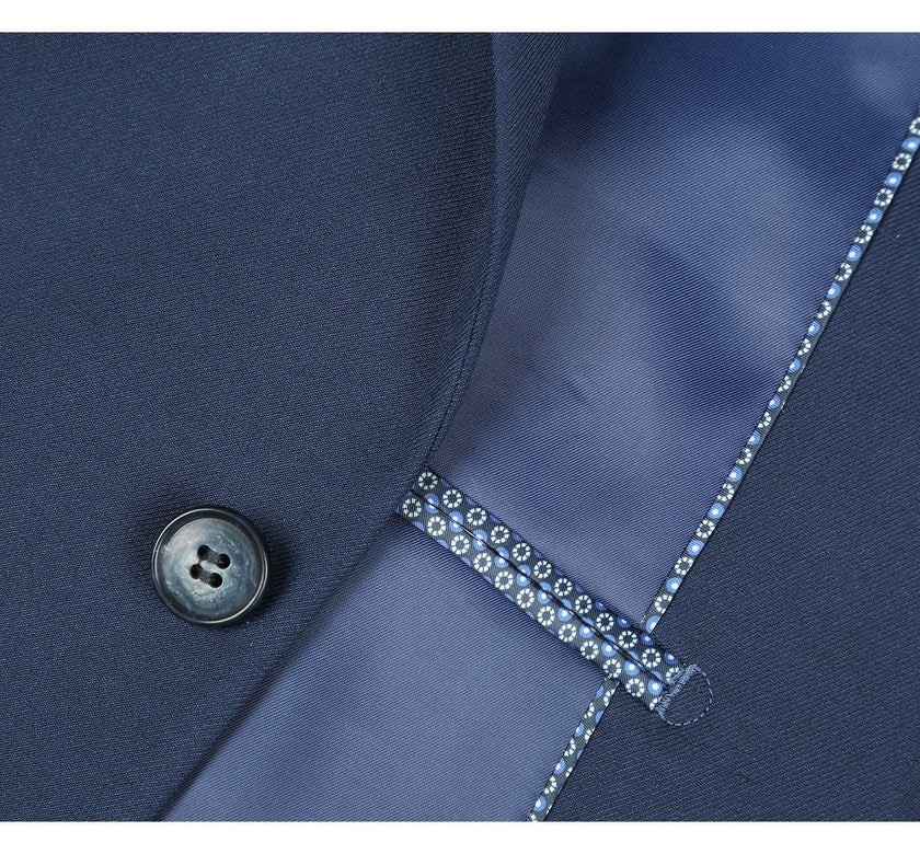 Renoir 2110-19 Men's Slim Fit Solid Stretch 2-Piece Suit