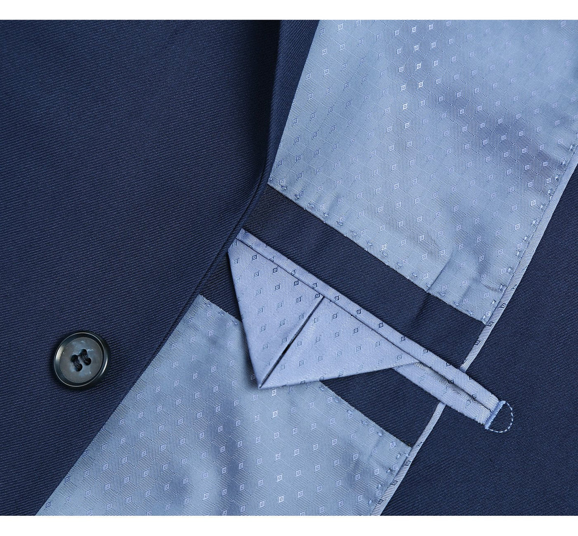 Renoir 201-18 Men's 2-Piece Slim Fit Single Breasted Notch Lapel Suit