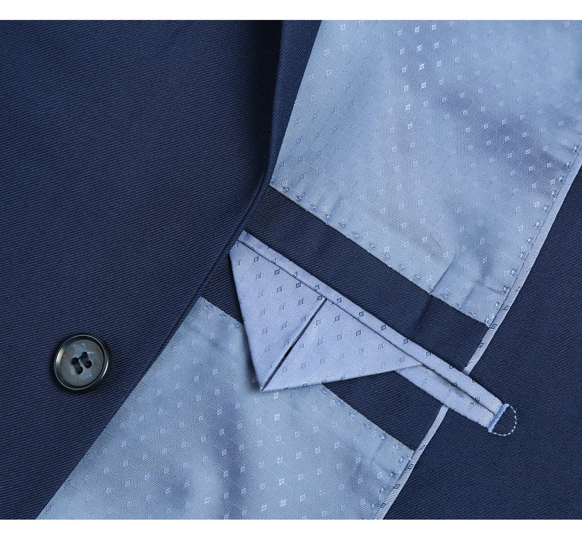 Renoir 201-18 Men's 2-Piece Slim Fit Single Breasted Notch Lapel Suit