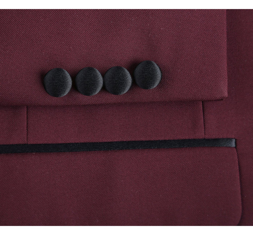 Renoir 201-8 Men's Slim Fit 2-Piece Shawl Lapel Tuxedo Suit