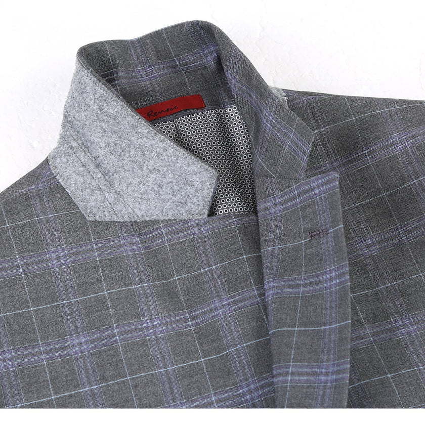 Renoir 293-25 Men's Classic Fit Checked Suits
