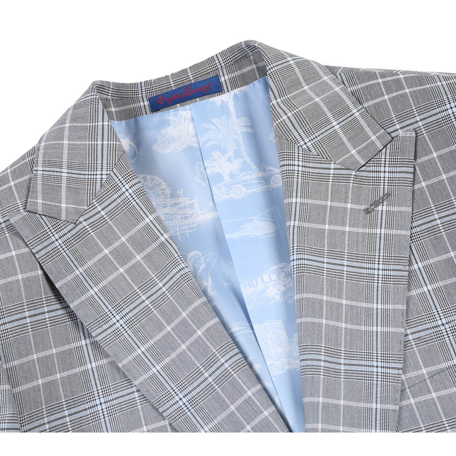 Renoir 82-60-092EL White Smoke Plaid Suit