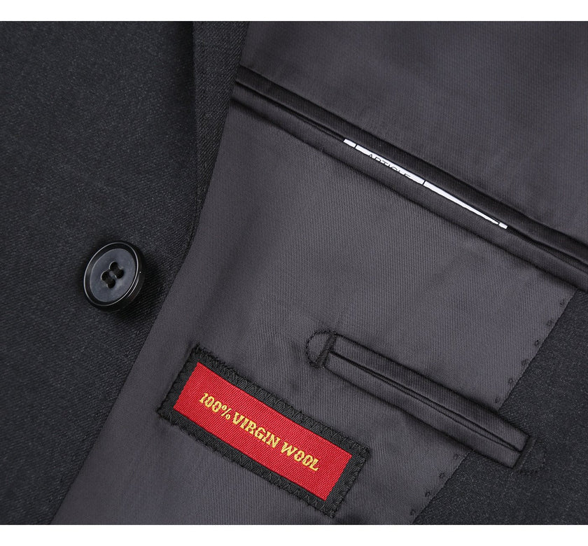 Renoir 555-3 Men's 2-Piece Notch Lapel 100% Wool Suit