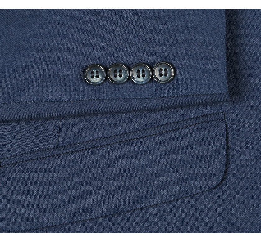 Renoir 2110-19 Men's Slim Fit Solid Stretch 2-Piece Suit