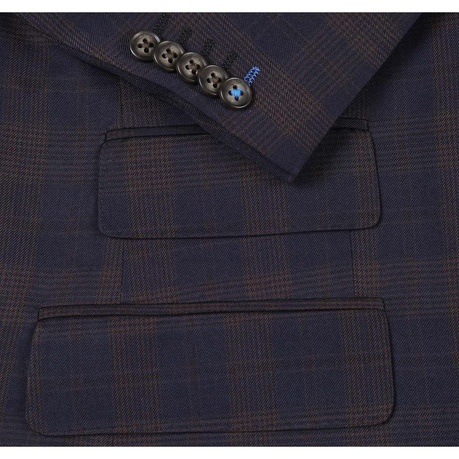 English Laundry 92-50-410EL Brown Check Suit