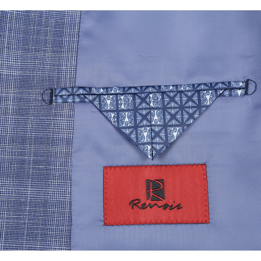 Renoir 293-24 Men's Slim Fit Checked Suits