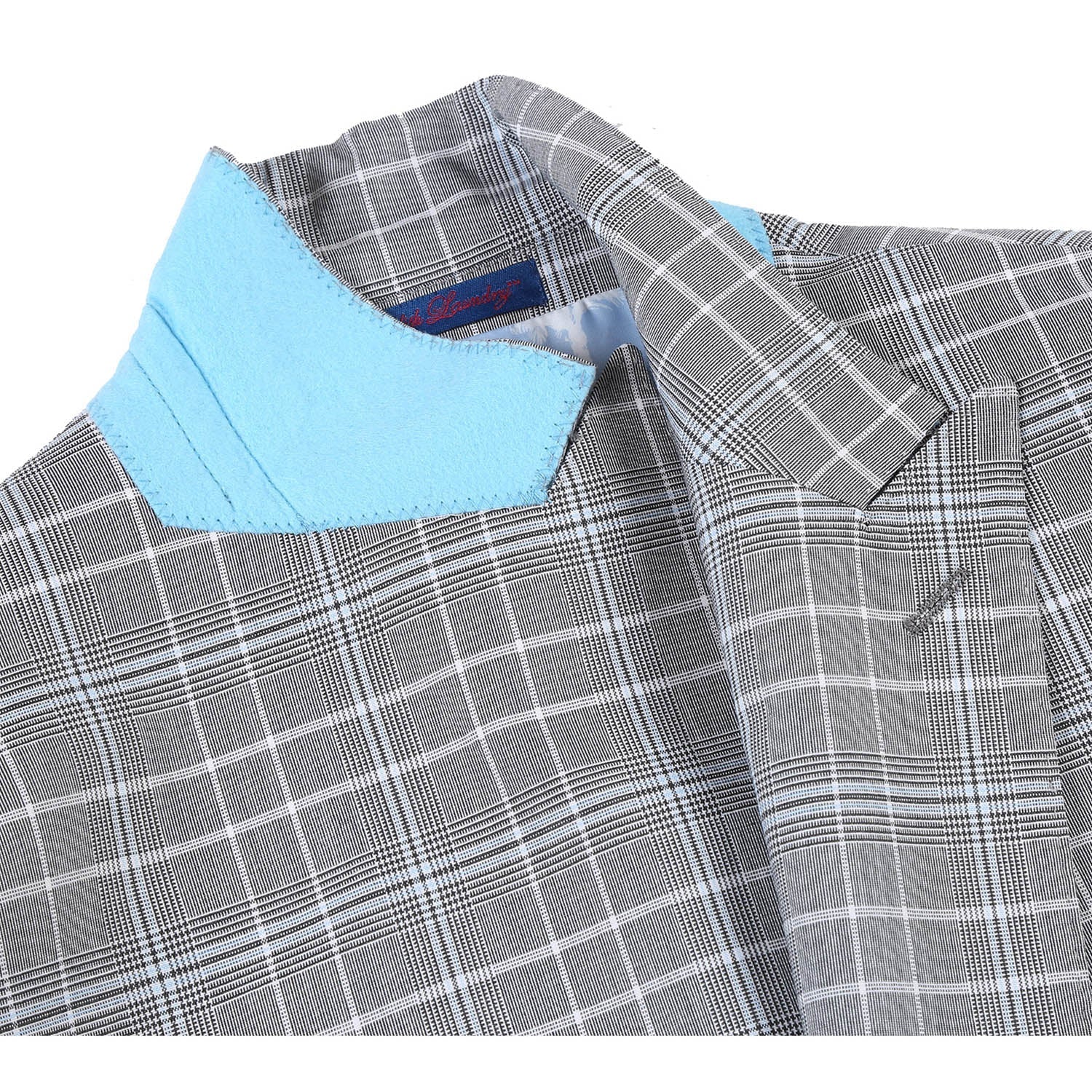 Renoir 82-60-092EL White Smoke Plaid Suit