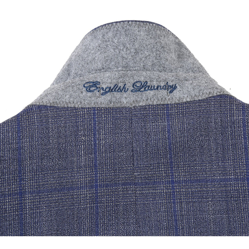 Renoir EL72-52-400 Gray with Blue Windowpane Wool Suit