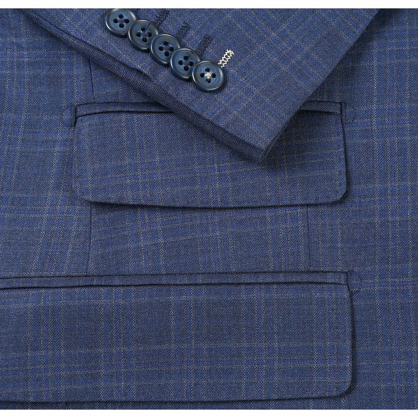 Renoir EL82-66-415 Gray Blue Wool Suit