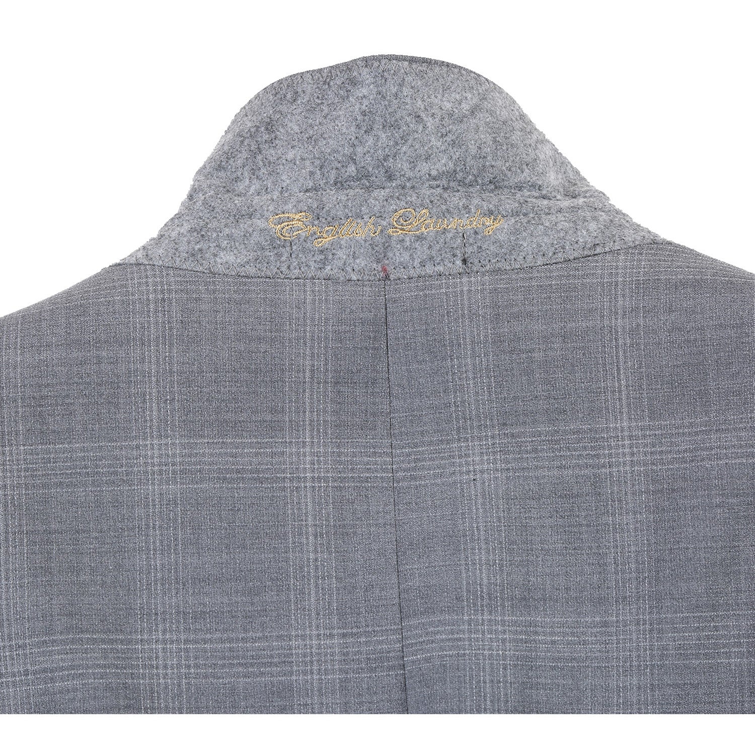 Renoir EL72-62-092 Light Gray Window Pane Check Wool Suit