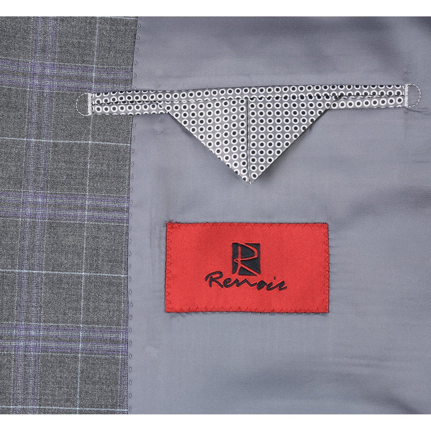 Renoir 293-25 Men's Classic Fit Checked Suits