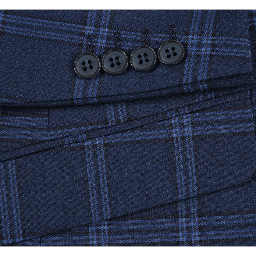 Renoir 293-22 Men's Slim Fit Checked Suits