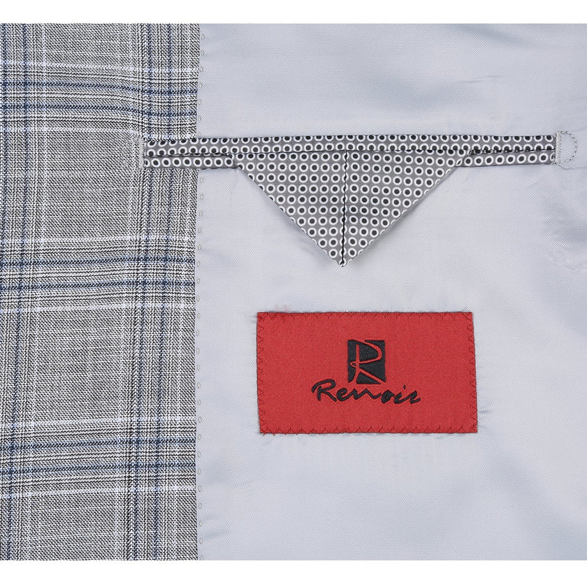 Renoir 293-23 Men's Classic Fit Checked Suits