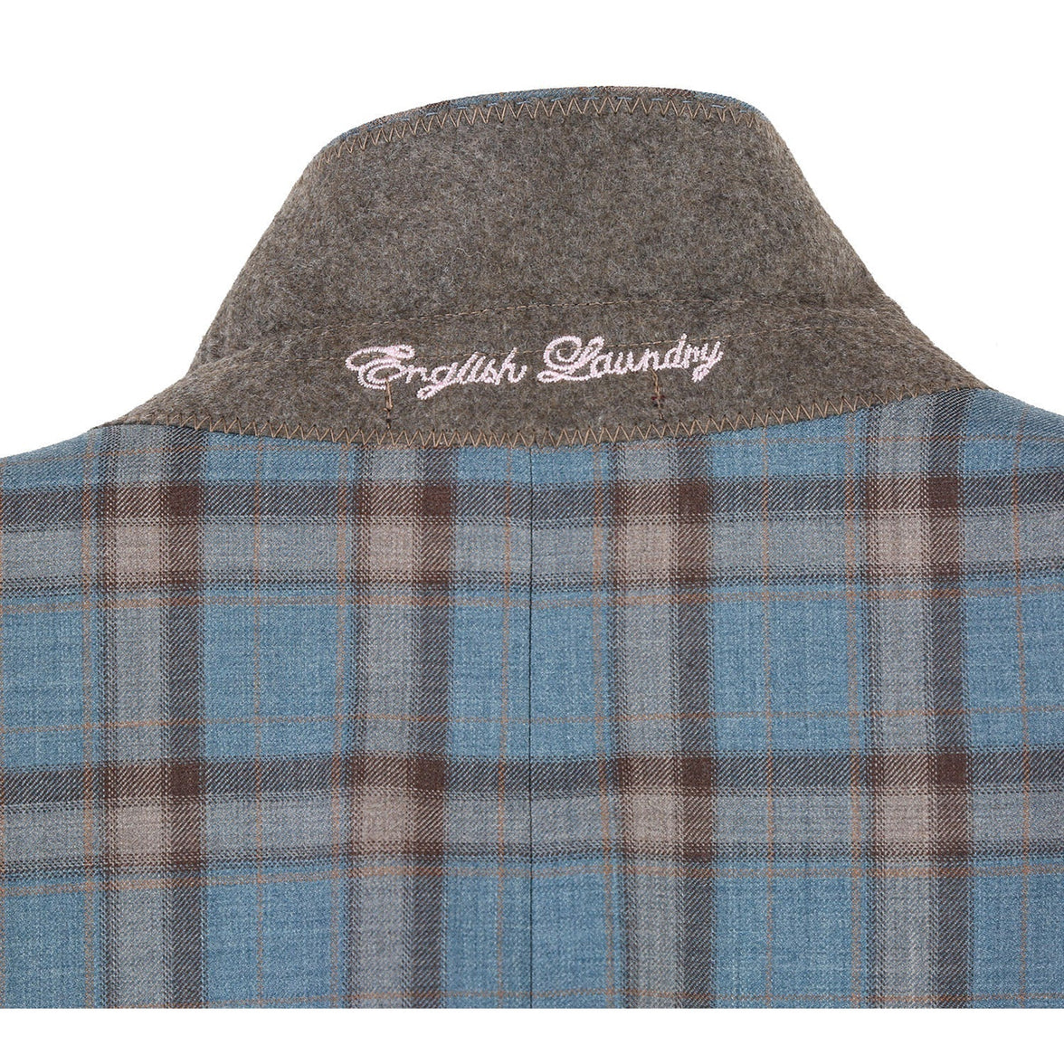 Renoir EL72-57-470 Light Gray with Bronze Stereoscopic-Grid Wool Suit