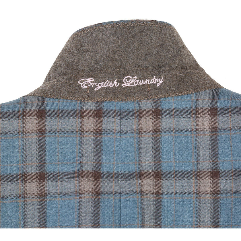 Renoir EL72-57-470 Light Gray with Bronze Stereoscopic-Grid Wool Suit