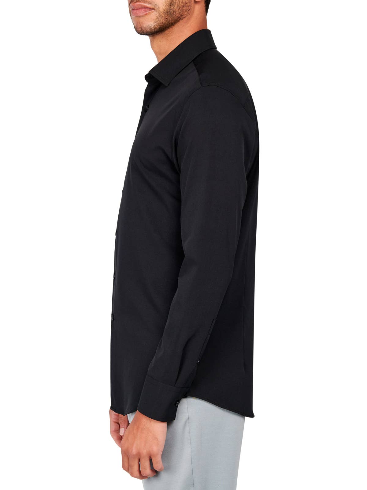 CEREMONY SOLID DRESS SHIRT: NOIR - 001 / 15.5 Medium / COC2SDP400