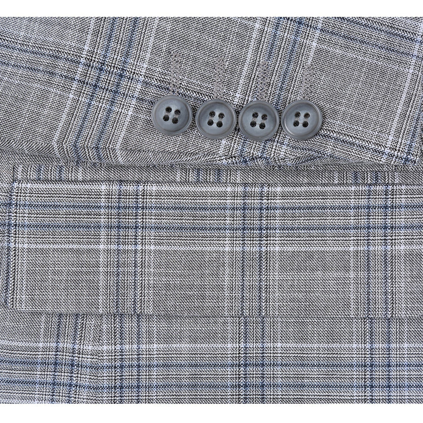 Renoir 293-23 Men's Classic Fit Checked Suits
