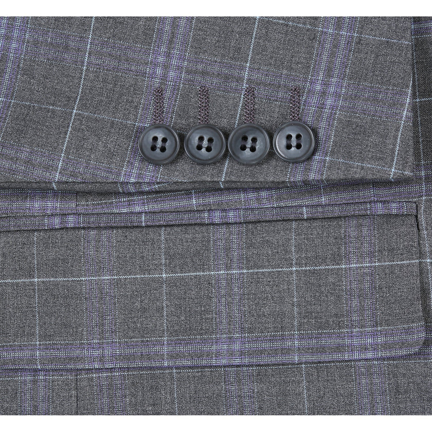 Renoir 293-25 Men's Classic Fit Checked Suits