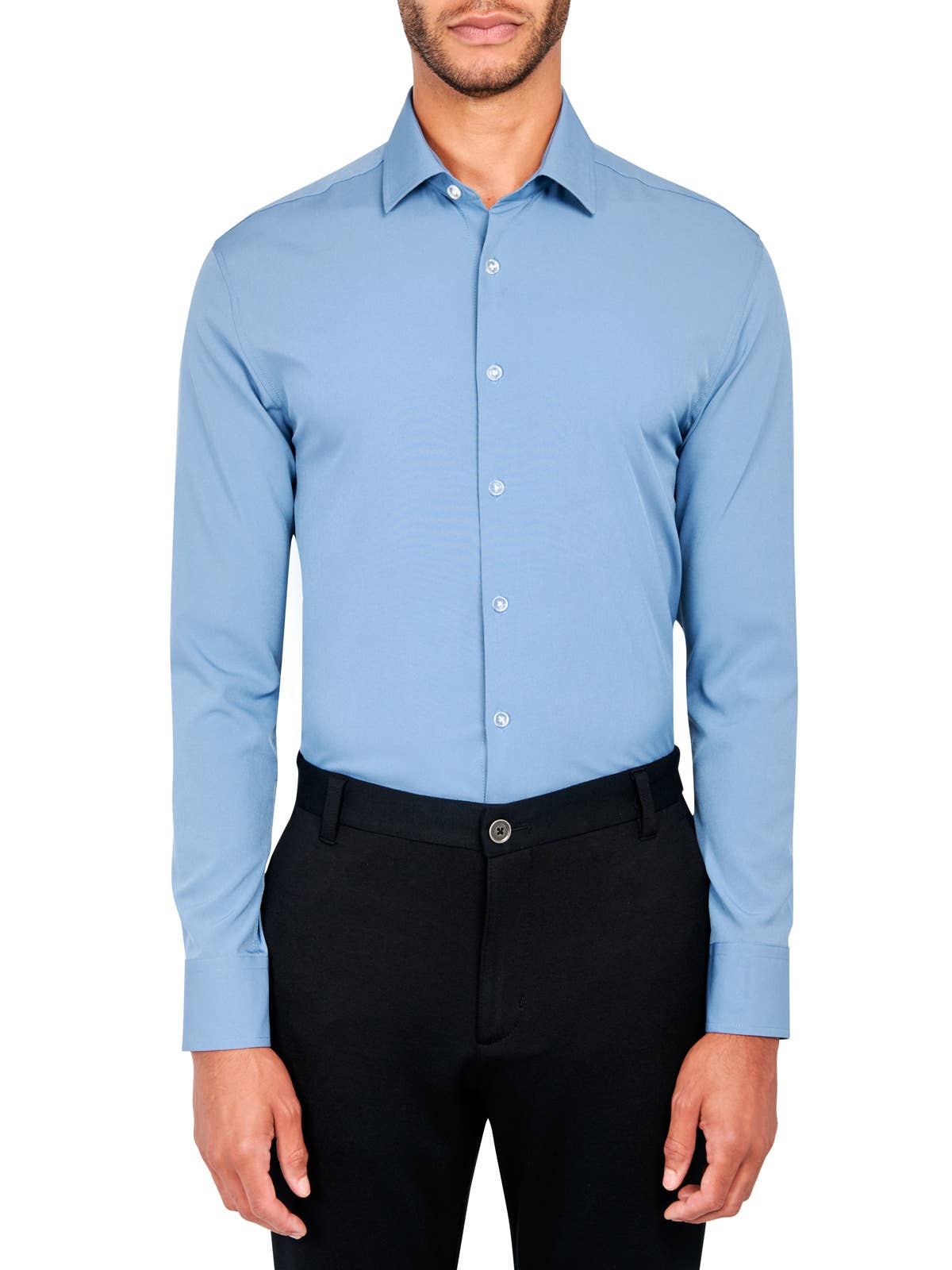 CEREMONY SOLID DRESS SHIRT: NOIR - 001 / 16.5 Large / COC2SDP400