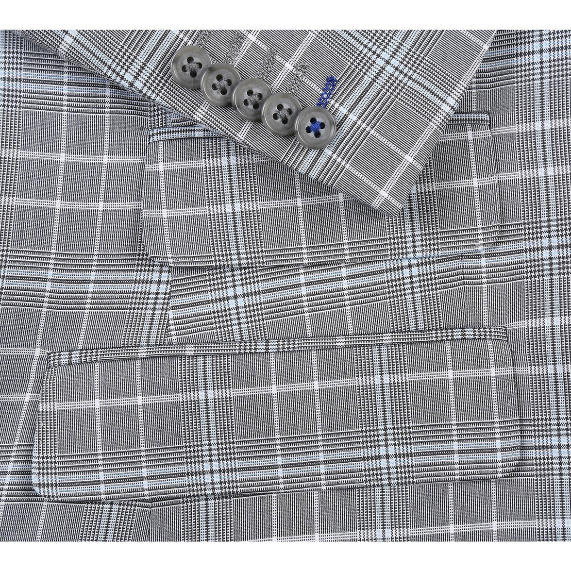 Renoir 82-60-092EL White Smoke Plaid Suit