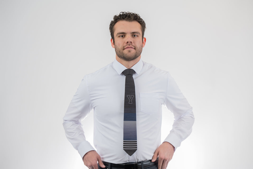 BYU (Brigham Young University) Striped Ties for Men and crafted in Cache valley and Logan Utah