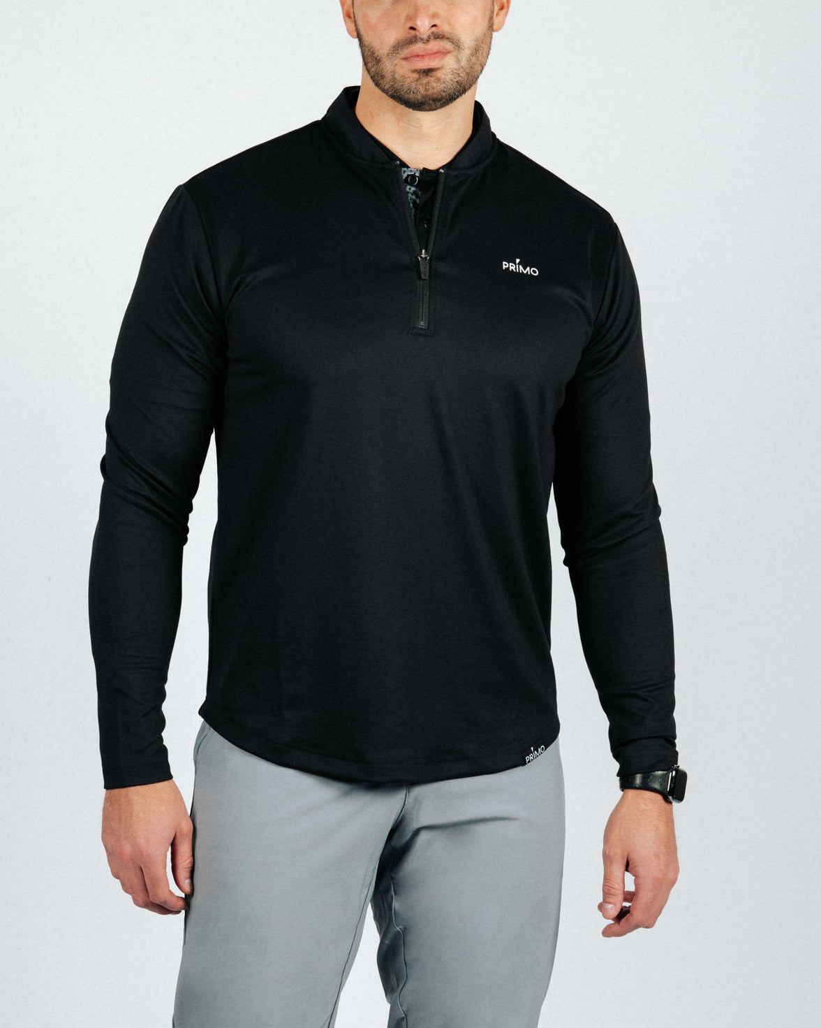 BlackBladeCollarQuarterZip-1 photographed in Logan, Utah – Kator Shop’s high-end menswear for every occasion.