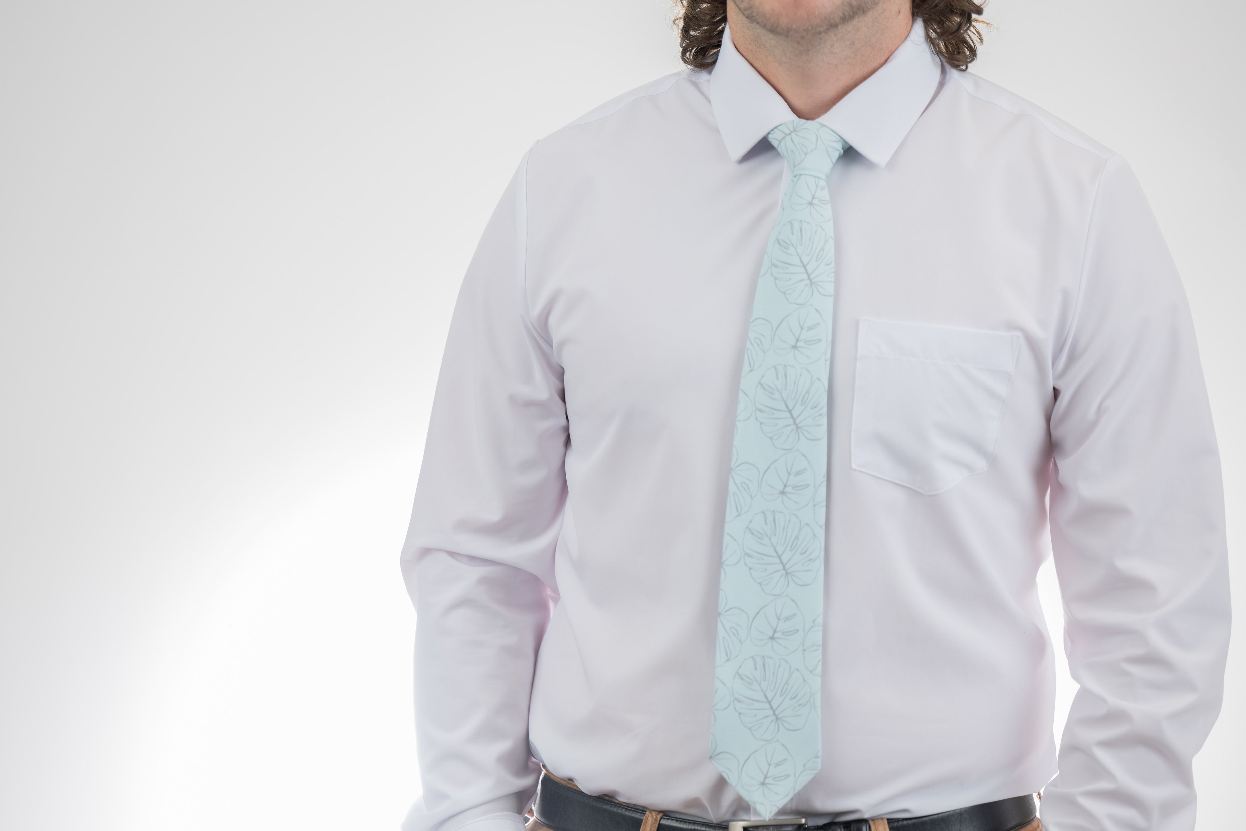 Monstera Sketch (seafoam) Men's Tie