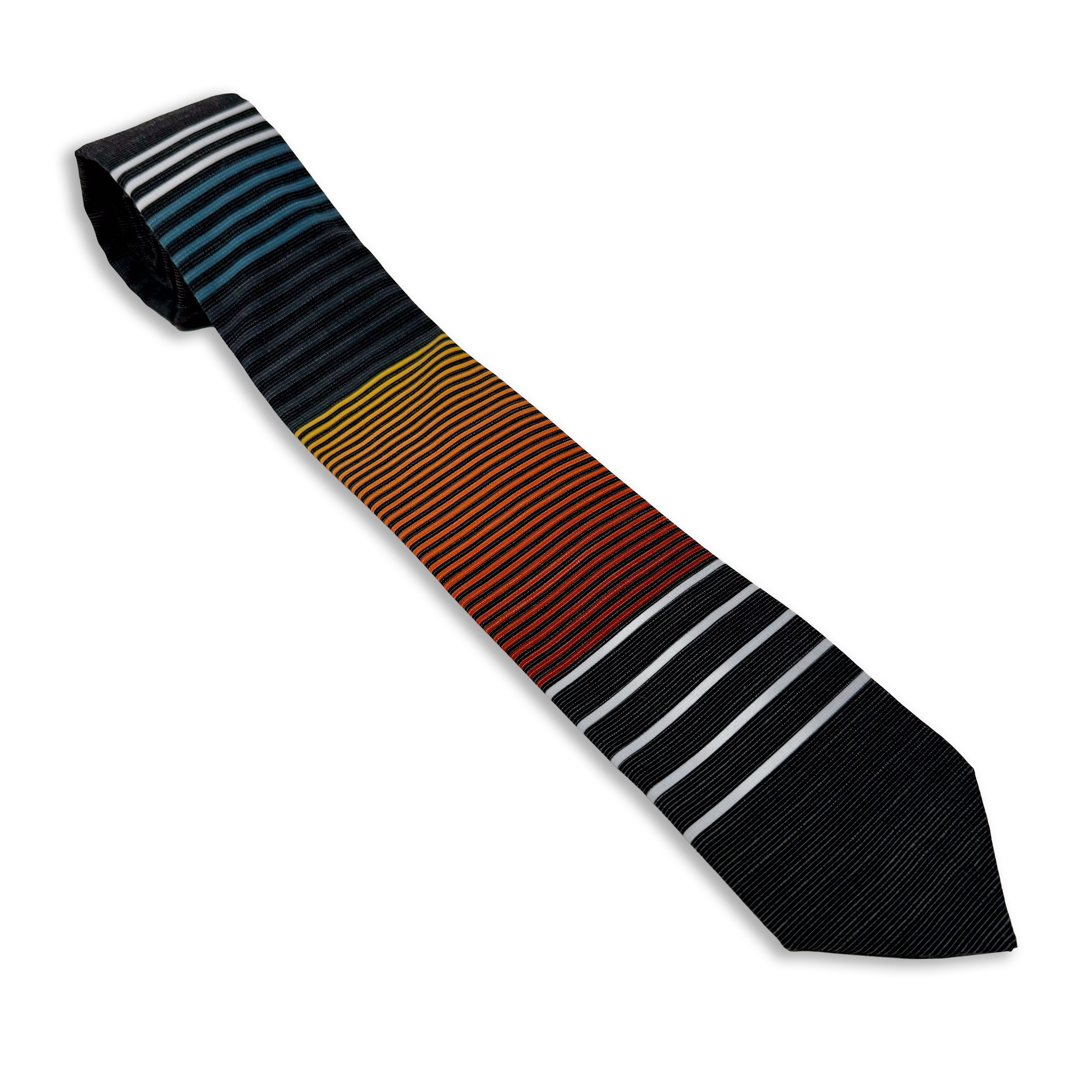 A cool, modern, horizontal striped necktie Tie from Kator Shop in Logan, Utah – high-quality men’s accessory made for timeless style and confidence.