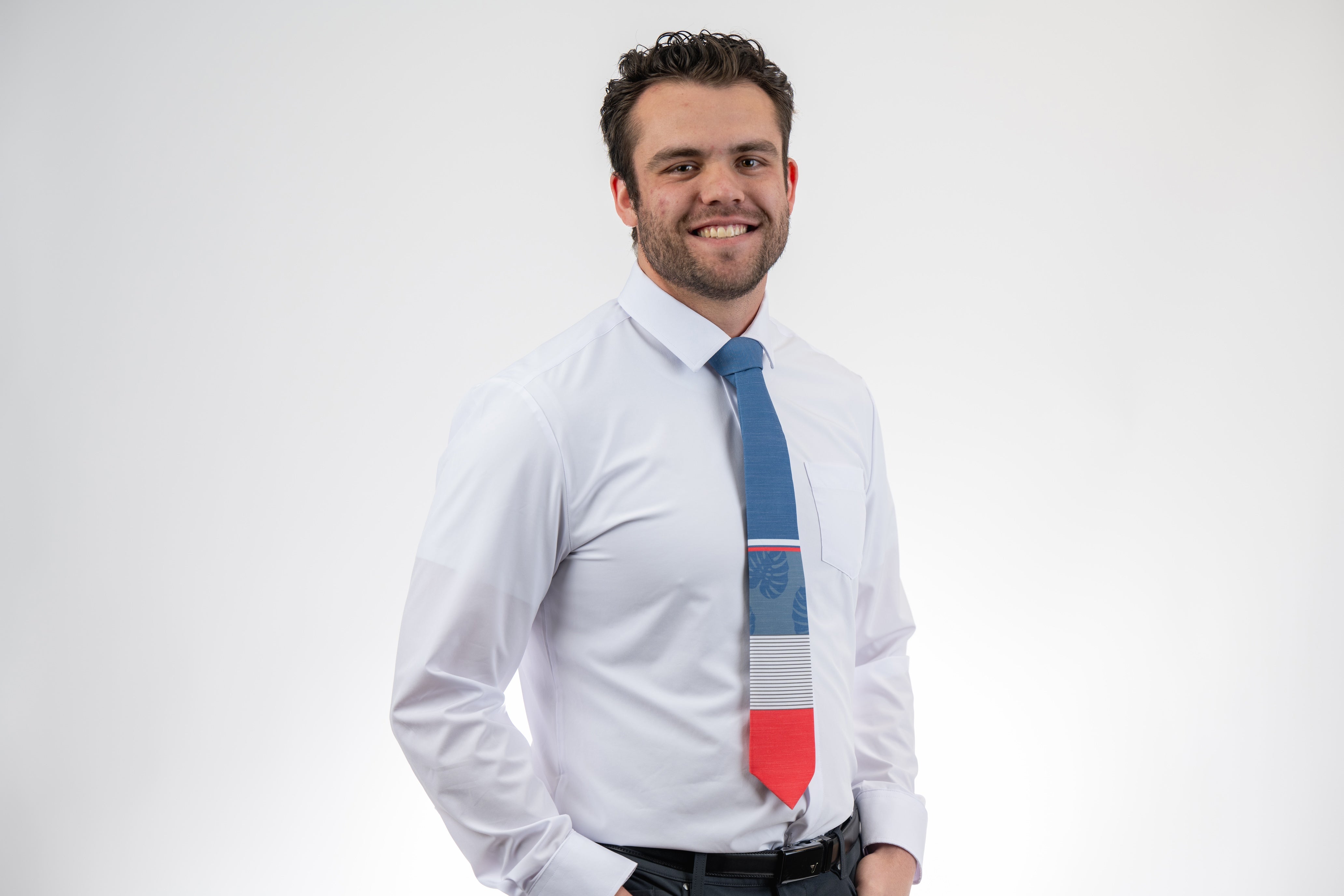 Coral Leaf Lines Men's Tie Formal tie from Kator Shop Logan — refined Utah design for galas, ceremonies, and special occasions.