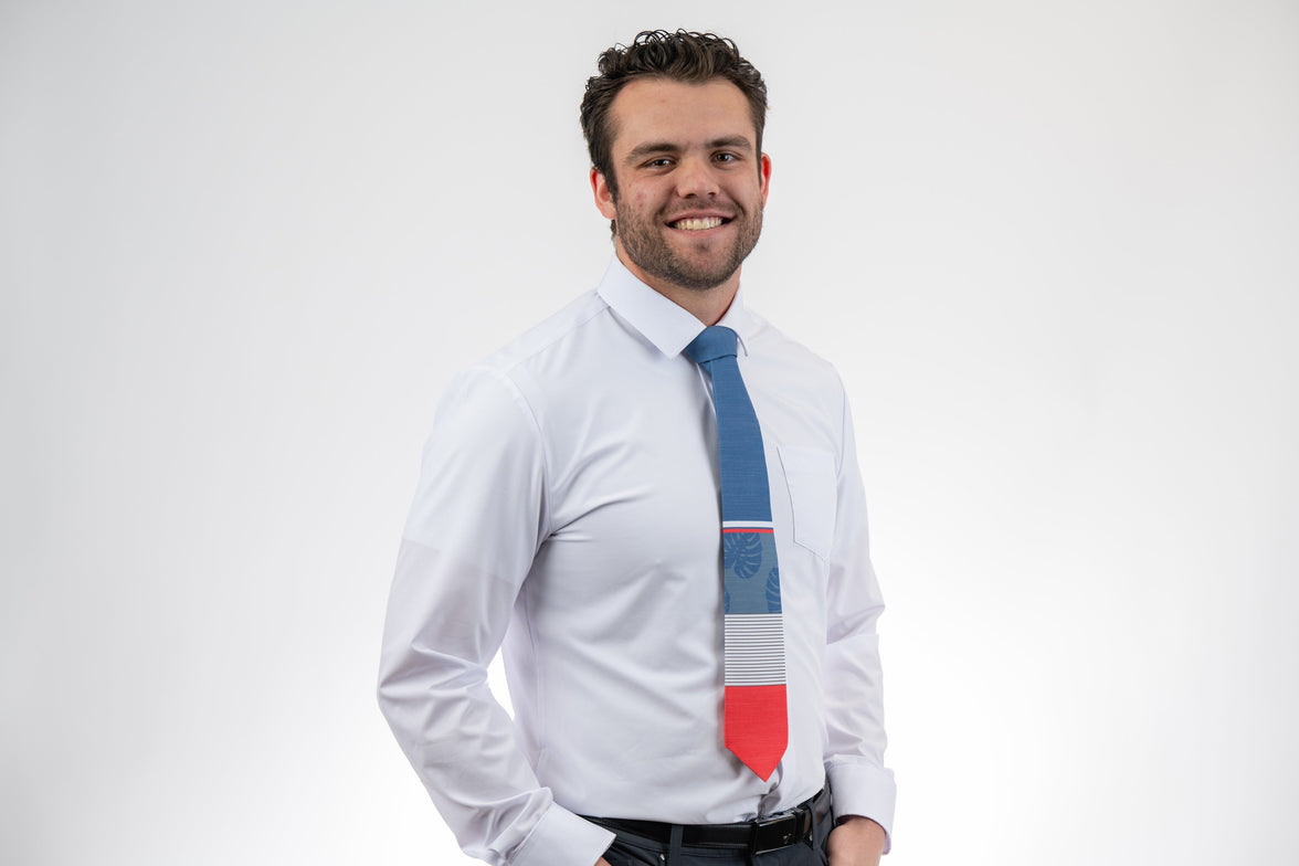 Coral Leaf Lines Men's Tie Formal tie from Kator Shop Logan — refined Utah design for galas, ceremonies, and special occasions.