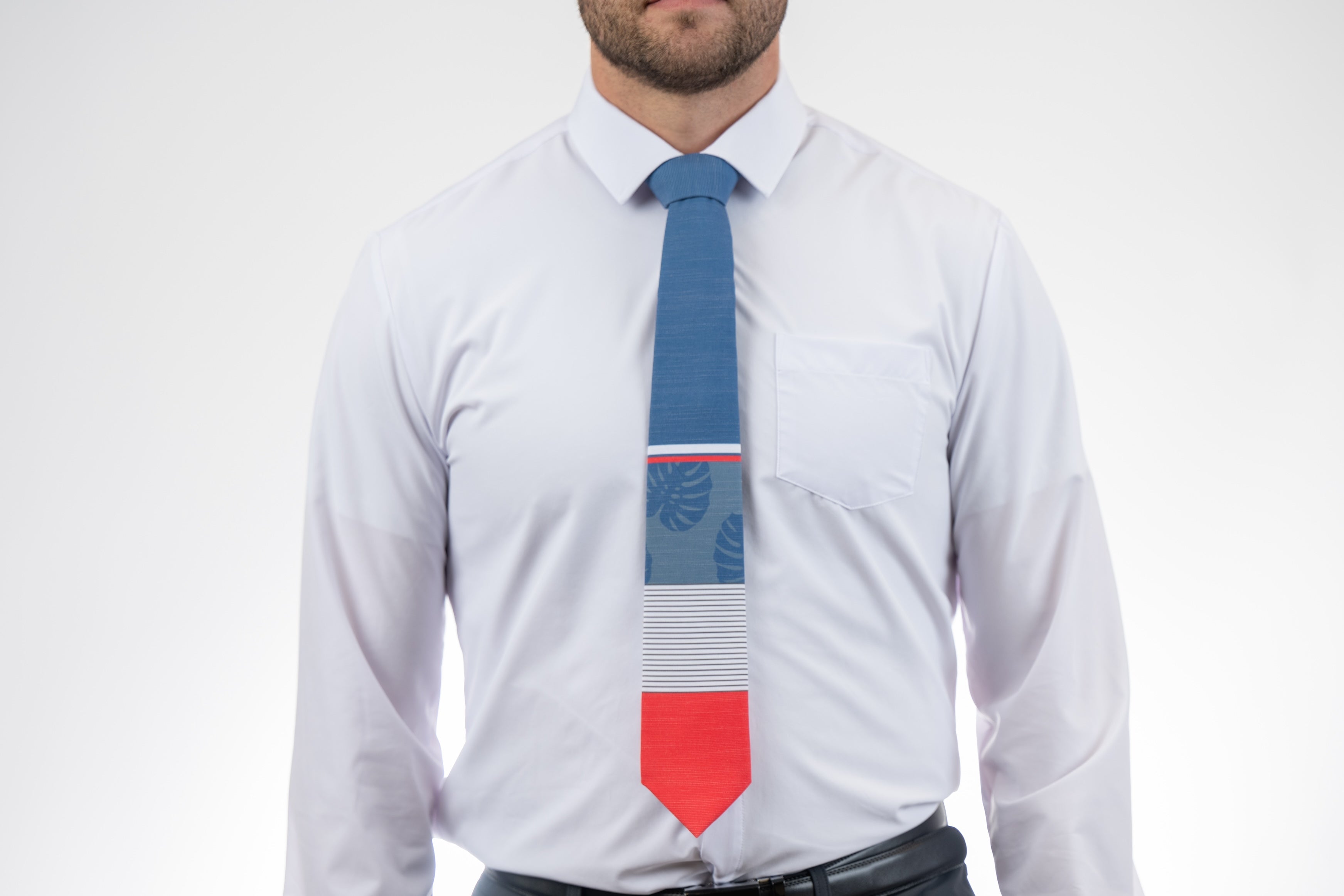 Coral Leaf Lines Men's Tie Premium tie from Kator Shop in Cache Valley — thoughtful Utah gift for birthdays, missions, or holidays.
