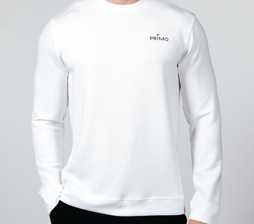 Men's White Golf Crew Neck