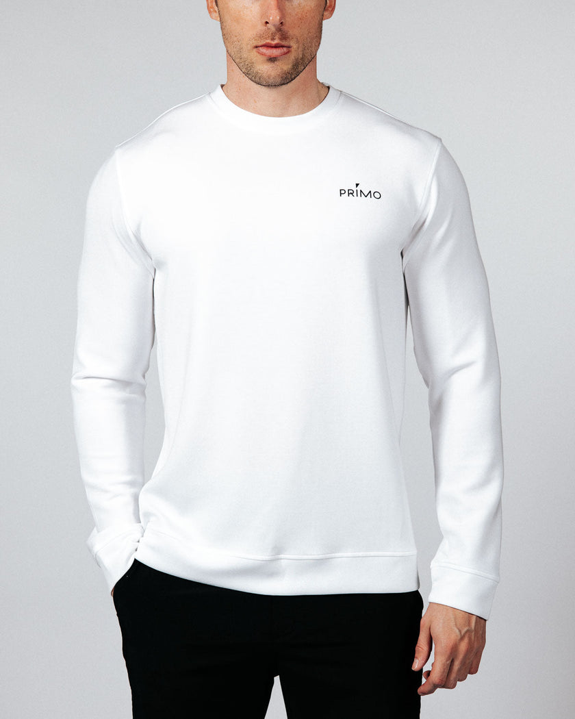 Men's White Golf Crew Neck